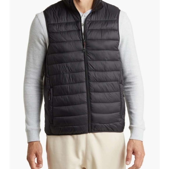 NWT Reversible Hawke & Co Quilted Nylon Vest in Graphite Men's Small - Picture 6 of 7